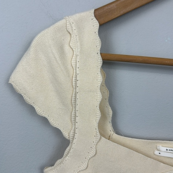 Anthropologie By Anthropologie Cropped Sweater Tee Sz M - Picture 6 of 11